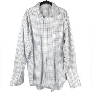 Façonnable FRANCE🇫🇷DESIGNED‎ USA🇺🇸MADE Plaid Shirt French Cuffs Size 6 17L